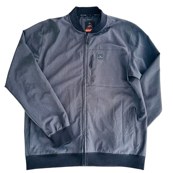 Rip Curl Men's Elite Anti-Series Crew Jacket Size Large Black Grey Windbreaker - Picture 3 of 8